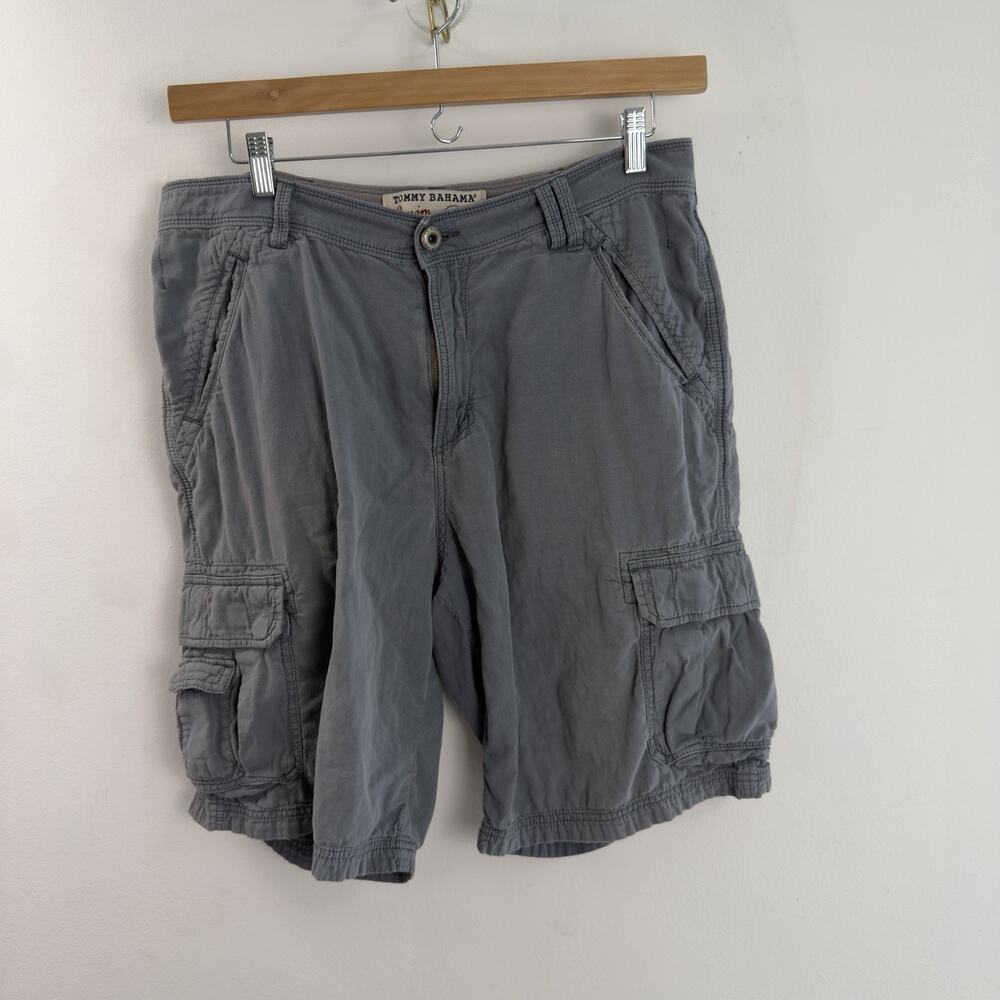 Tommy Bahama East Bank Cargo Shorts Mens 36 Gray Cotton Saltwater Washed